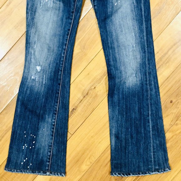 Seven boot cut denim Jeans distressed low rise wide leg 28 - Picture 6 of 7